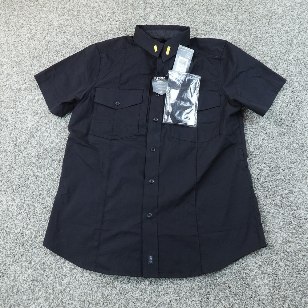 NEW 5.11 Tactical Shirt Mens M 15.5 Navy Blue Stryke PDU Short Sleeve Flex Tac